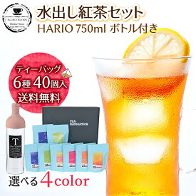 【ボトルは2色から選べます】TEA NAVIGATION 紅茶 ティーバッグ 水出し アイスティー【HARIO(ハリオ) フィルターインボトル 750mlセット】キングスセット ギフト包装済 ホワイトデー 母の日