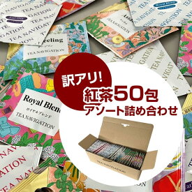 【 訳アリ 】TEA NAVIGATION 紅茶 アソート 50包詰め合わせ【 個包装 ティーバッグ 高級 茶葉 フレーバーティー ギフト プレゼント ホワイトデー 母の日 】※賞味期限が2024年6月上旬までの商品あり