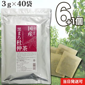 【送料無料】 小川生薬 国産黒まろ杜仲茶 国産 3g×40袋 無漂白ティーバッグ 6個セットさらにもう1個プレゼント