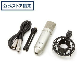 TASCAM(タスカム) TM-80 シルバー コンデンサーマイク 単一指向性 48Vファントム電源 高音質 XLRマイクケーブル・サスペンション・卓上スタンド付属 Youtube ボーカル 楽器 配信