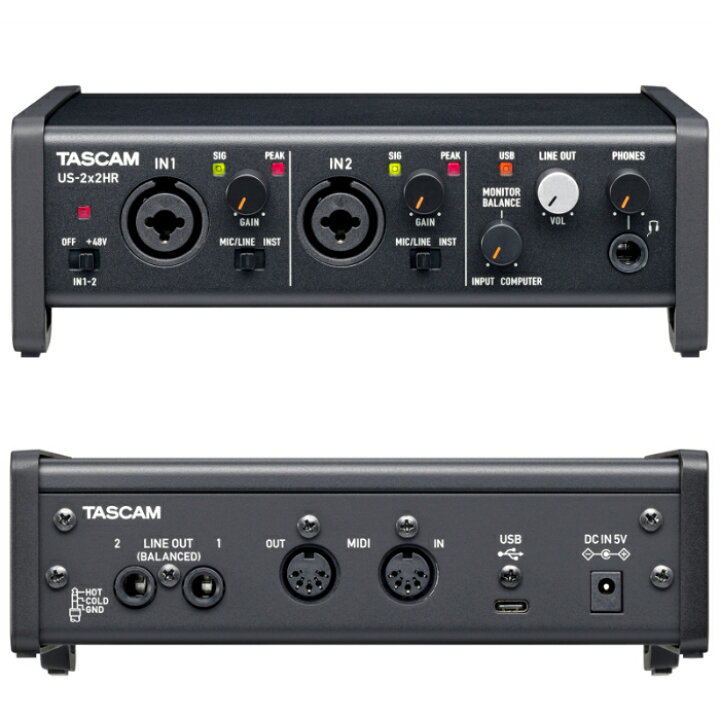 楽天市場】TASCAM(タスカム) US-2X2HR 2Mic, 2IN/2OUT 24bit/192kHz  