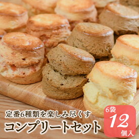 【300円OFFクーポン】スコーン コンプリートセット 全種類 定番 手作り 紅茶専門店 お取り寄せ プレーン アールグレイ いちご ローズマリー 抹茶 セイボリー 12個入(2×6袋) 英国菓子 アフタヌーンティー 紅茶 クロテッドクリーム ギフト 常温発送 スイーツ お菓子