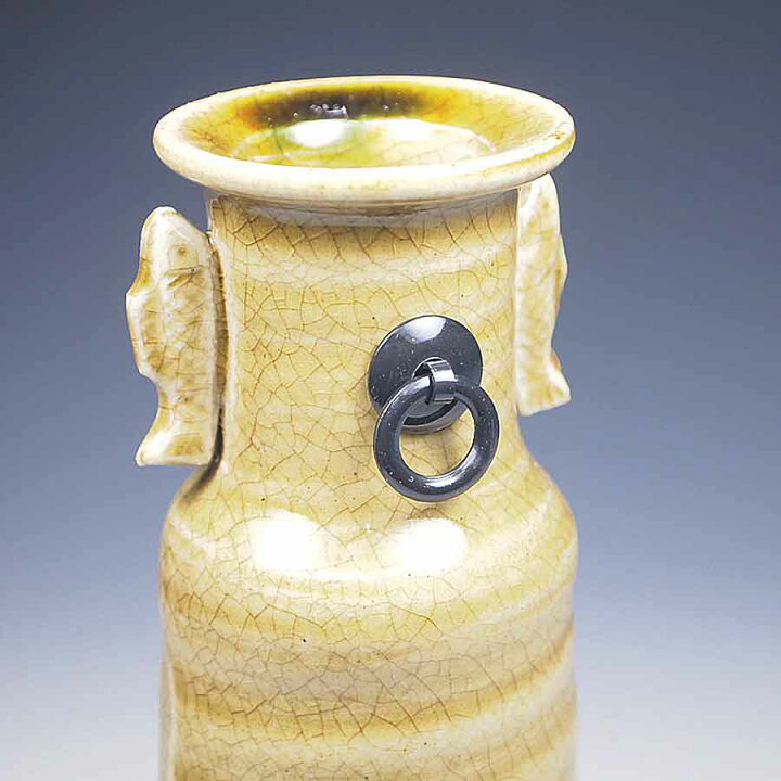 楽天市場】せともの 黄瀬戸 魚耳付 掛花入 花瓶 : お茶道具の駒屋