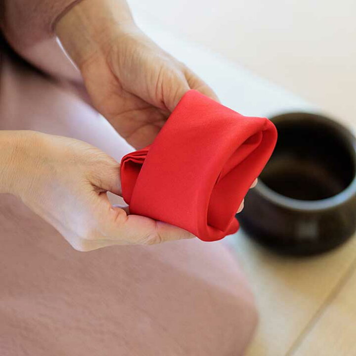 楽天市場】茶道具 袱紗 正絹塩瀬帛紗 【8匁】 日本製 朱色・赤色  