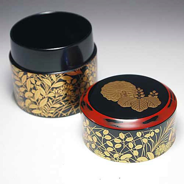 楽天市場】【お取り寄せ商品】 茶道具 薄茶器 棗 菊桐秋草蒔絵 面中次 