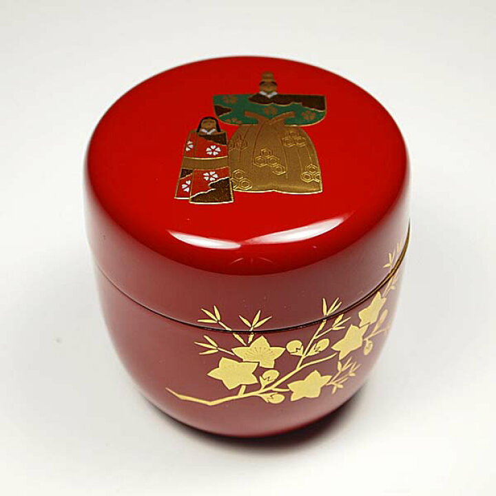 楽天市場】茶道具 茶器 朱塗 立雛蒔絵 中棗 和田寿峰作 桐箱入木製本漆 