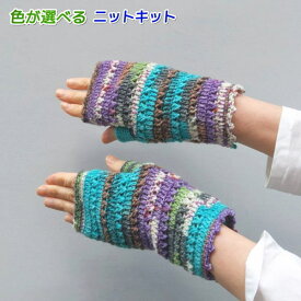 オパール毛糸で編むピコットが可愛い指なし手袋 手編みキット リストウォーマー Opal毛糸 編み図 編みものキット 人気キット
