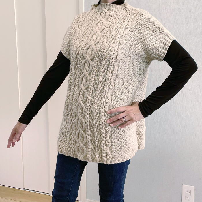 楽天市場】毛糸 アメリーで編むアラン模様が素敵なハイネックベスト