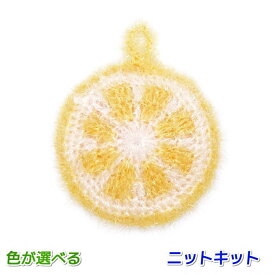 毛糸 ハイバブルで編むレモンのエコたわし セット 手編みキット エコタワシ 韓国製 内藤商事 ナスカ 無料編み図 編み物キット オレンジ