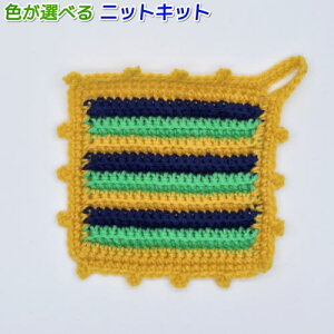 ●編み針セット●カフェキッチンで編む大判ふきん エコたわし 手編みキット ダルマ 横田毛糸 無料編み図 編みものキット