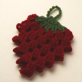 毛糸 カフェキッチンで編む苺のエコタワシ セット ダルマ毛糸 手編みキット いちご 人気キット 無料編み図 編み物キット アクリルたわし