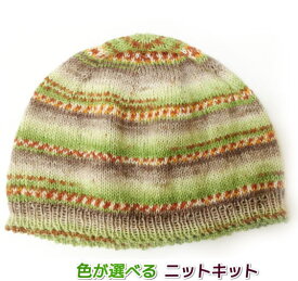 オパール毛糸で編むシンプルな帽子 手編みキット ニット帽 Opal毛糸 編み図 編みものキット
