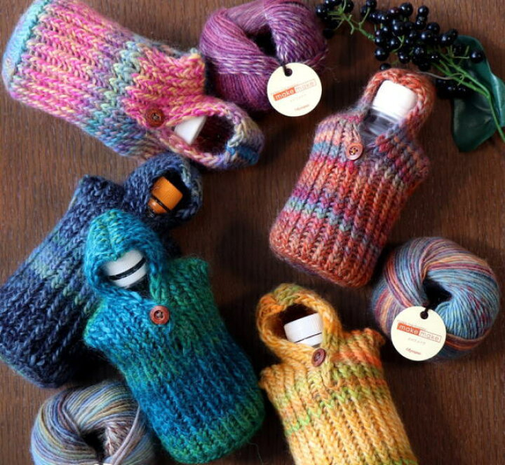 楽天市場】毛糸 メイクメイクで編むフード付きのペットボトルカバー  