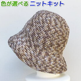 スーパー和紙リボンで編む折りたたみOKの女優帽 エクトリー 手編みキット 編み図 編みものキット