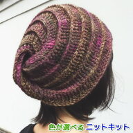 編み物キット ニット帽 毛糸 メイクメイクで編むかぎ針編みのねじり帽子 人気キット 手編みキット オリム…