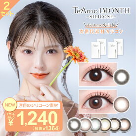 シリコーンハイドロゲル カラコン 【2カ月分】 マンスリー まとめ買い TeAmo1MONTH SILICONE LINE登録で 200円off クーポン 4枚セット TeAmo コンタクト コンタクトレンズ 送料無料 度あり 度なし　ティアモ　てぃあも　tiamo カラコン ワンマンス 韓国 っぽい