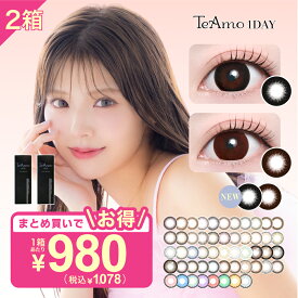 カラコン ワンデー 【2箱】 カラーコンタクト ワンデー 1DAY まとめ買い LINE登録で 200円off クーポン TeAmo コンタクト コンタクトレンズ 1箱1078円 1箱10枚 送料無料 度あり 度なし 1日使い捨て　ティアモ　てぃあも　tiamo　コスプレ　halloween　ハロウィン 韓国 っぽい
