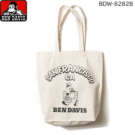 BEN DAVIS ベンデイビス トートバッグ コットン オーガニックキャンバス プリントトート 縦型 綿 メンズ レディース 肩がけバッグ BDW-8282B