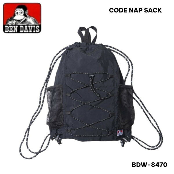 BEN DAVIS ベンデイビス ナップサック  黒  リップストップ  レディース メンズ  CODE NAP SACK BDW-8470
