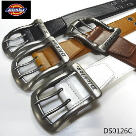 Dickies ディッキーズ 40mm幅 PUレザーベルト メンズ レディース ベルト 合成皮革 ダブルピンベルト フェイクレザー DS0126C