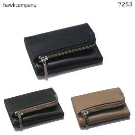Hawk Company ホークカンパニー 三つ折り財布 イタリアンレザー 本革 小型 メンズ レディース 男女兼用 【小さい財布】7253