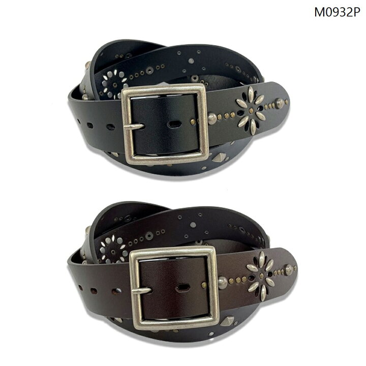 楽天市場】フラワースタッズ ギャリソンベルト 40mm 本革 レザーベルト  