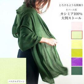 100%カシミアストール　◆パステルグリーン◆　手織り　200cm×60cm　ネパール産　大判　送料無料　工場から直輸入なのでリーズナブル　お手頃価格でほんもののぬくもりを　パシュミナ　ショール　マフラー　レディース　メンズ　格安　お買い得　激安