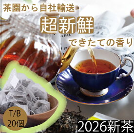 【2026年新茶】【無農薬】【ほんものの紅茶　黄緑色　ティーバッグ（20個）業務用透明袋】　イラム紅茶　ゴルカティー茶園　ネパール紅茶　水出し紅茶にも最適