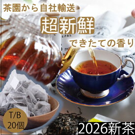 【2026年新茶】【無農薬】【ほんものの紅茶　灰色　ティーバッグ（20個）業務用透明袋】　イラム紅茶　ミストバレー茶園　ネパール紅茶　水出し紅茶にも最適