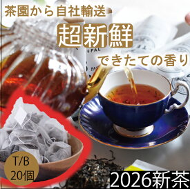【2026年新茶】【無農薬】【ほんものの紅茶　赤　ティーバッグ（20個）業務用透明袋】　ネパールティ茶園　ネパール紅茶