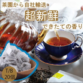 【2025年】【無農薬】【ほんものの紅茶　青　ティーバッグ（20個）業務用透明袋】　イラム紅茶　シャングリラ茶園園　ネパール紅茶　水出し紅茶にも最適
