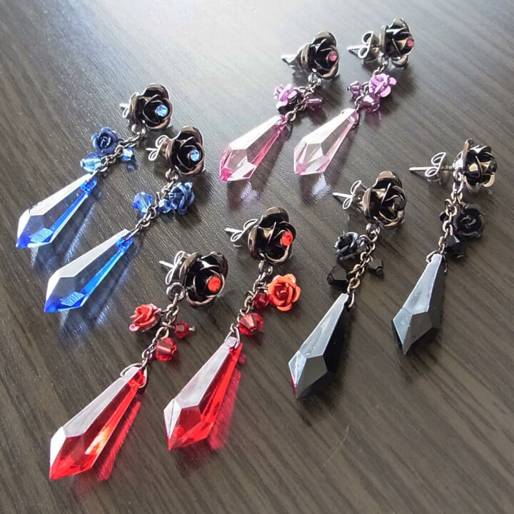 楽天市場】ピアス ゴスロリ ゴシック 薔薇 クリアー カラー カット 