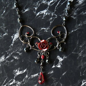Alchemy Gothic】黒薔薇十字架 ネックレス 薔薇 ネックレス 赤」の人気 