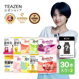 【7月マラソン期間限定★エントリーでポイント10倍ゲット】★新味発売　ヨーグルトスムージー★ [TEAZEN 公式ショップ 正規品] ティーゼン コンブチャ 5g*30包 2箱セット 選べる kombucha低カロリー 炭酸飲料 発酵飲料 お茶 粉末タイプ 韓国食品 インナーケア 善玉菌