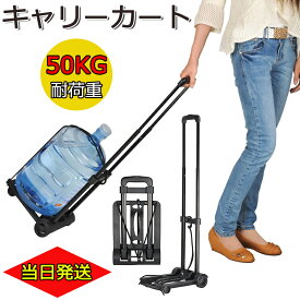 キャリーカート 台車 折りたたみ式 超コンパクト 静音 伸縮荷台 固定ロープ付き 運びに便利 耐荷重量50KG