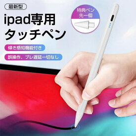 最新型 タッチペン スタイラスペン 高感度 傾き感知 iPad ペンシル 磁気吸着充電 スラスラ書ける 誤動作防止 パームリジェクション機能 交換用ペン先付き 極細