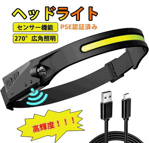 �w�b�h���C�g �[�d�� PSE�F�؍ς� �w�b�h�����v �Z���T�[�@�\ LED �w�b�h���C�g USB type-c�[�d 1200mAh��e�ʃo�b�e���[ 5��_�����[�h ���P�x 270°�L�p�Ɩ� IPX4�h�� �����ԏƖ� ���^���y�� SOS�_�� 