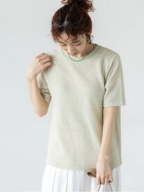 【SALE／60%OFF】ハニカム柄カットジャカードトップス Lugnoncure テチチ トップス カットソー・Tシャツ グレー グリーン ブラック【RBA_E】[Rakuten Fashion]