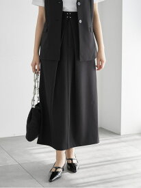 【SALE／30%OFF】麻調フロントホックタックナロースカート(セットアップ可) Te chichi テチチ スカート その他のスカート ブラウン ブラック【RBA_E】【送料無料】[Rakuten Fashion]