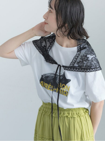 【SALE／50%OFF】アニマルフォトプリントTシャツ Te chichi テチチ トップス カットソー・Tシャツ ブラウン ホワイト グレー ベージュ【RBA_E】[Rakuten Fashion]