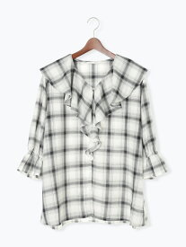【SALE／60%OFF】オンブレーチェックフリルブラウス《2025autumn catalog item》 Te chichi TERRASSE テチチ トップス シャツ・ブラウス ホワイト ブラウン ブラック【RBA_E】[Rakuten Fashion]