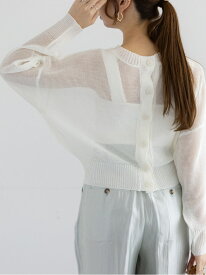 【SALE／60%OFF】ペーパータッチヤーン2WAYメッシュニット Te chichi テチチ トップス カーディガン ホワイト グレー ピンク【RBA_E】[Rakuten Fashion]