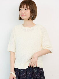 【SALE／60%OFF】ラグラン半袖プルオーバーニット《2025autumn catalog item》 Lugnoncure テチチ トップス ニット ホワイト ワインレッド ブラック【RBA_E】[Rakuten Fashion]