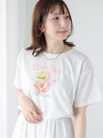【SALE／60%OFF】フラワーモチーフプリントTシャツ Te chichi TERRASSE テチチ トップス カットソー・Tシャツ グレー ブラック ホワイト【RBA_E】[Rakuten Fashion]