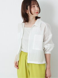 【SALE／28%OFF】シアーチェックジップブルゾン Te chichi TERRASSE テチチ ジャケット・アウター ブルゾン・ジャンパー ホワイト ブラック【RBA_E】【送料無料】[Rakuten Fashion]