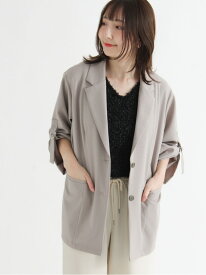 【SALE／35%OFF】ロールアップテーラードジャケット《2025autumn catalog item》 Te chichi TERRASSE テチチ ジャケット・アウター ノーカラージャケット ベージュ ブラック グレー【RBA_E】【送料無料】[Rakuten Fashion]