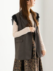 【SALE／36%OFF】レースドッキングテーラードジレ Te chichi テチチ ジャケット・アウター ダウンジャケット・ダウンベスト ブラック【RBA_E】【送料無料】[Rakuten Fashion]