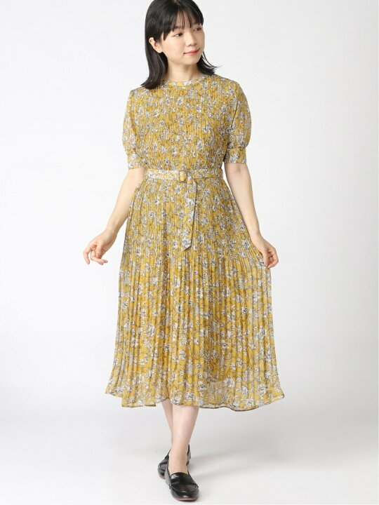 楽天市場 Rakuten Fashion Sale 40 Off Techichi 花柄シフォンプリーツワンピース Te Chichi テチチ ワンピース 半袖ワンピース イエロー ブルー ベージュ Rba E 送料無料 Te Chichi