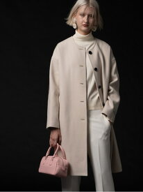 ウールメルトンノーカラーロングコート《2025winter catalog item》 Te chichi テチチ ジャケット・アウター その他のジャケット・アウター ベージュ ネイビー ブラウン【送料無料】[Rakuten Fashion]