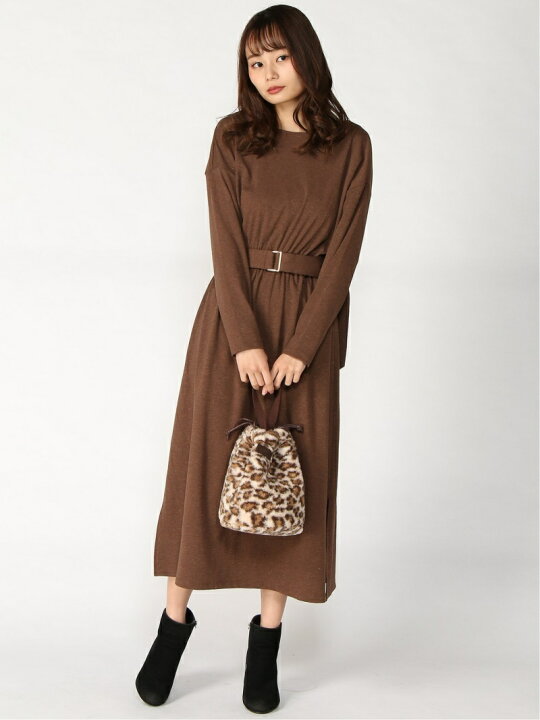 楽天市場 Sale 30 Off Te Chichi ラメポンチベルト付ワンピース Ls Te Chichi テチチ ワンピース 長袖ワンピース グリーン グレー ブラウン Rba E 送料無料 Rakuten Fashion Te Chichi